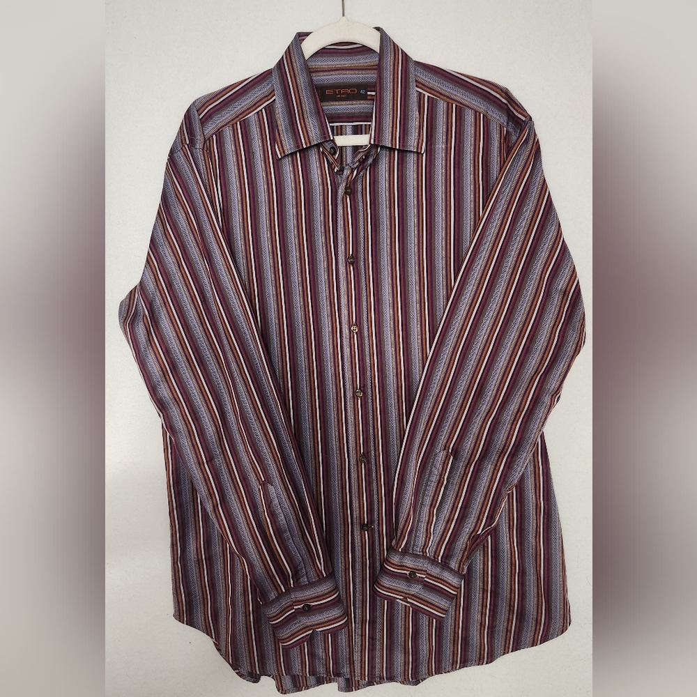 Men's ETRO Milano Button-down Striped Long Sleeve Shirt